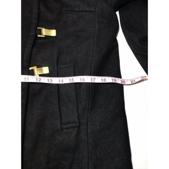 H&M Women's Size Medium Coat Toggle Closure Wool Blend Black Preowned - Picture 9 of 12